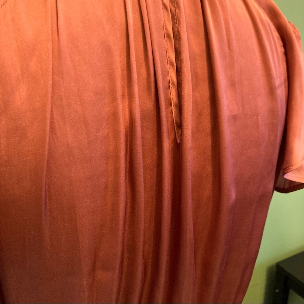 H&M Rust Ruffle Mini Dress SIZE 10 - Picture 6 of 11